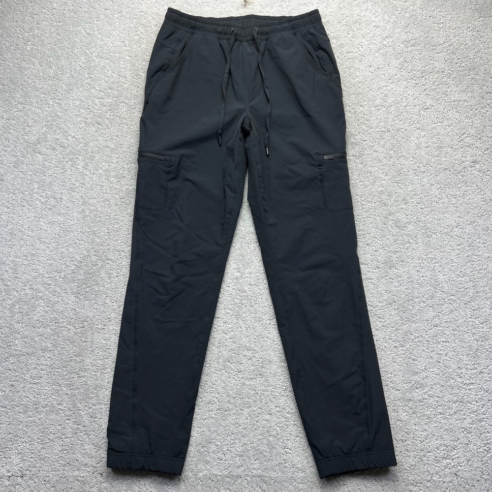 Eddie Bauer Cargo Pants Womens Sz 4 Black Fleece Lined Hiking Joggers Drawstring